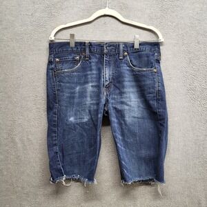 Levis Men Shorts‎ W32 L34 Blue 527 Denim Cut Off Bermuda